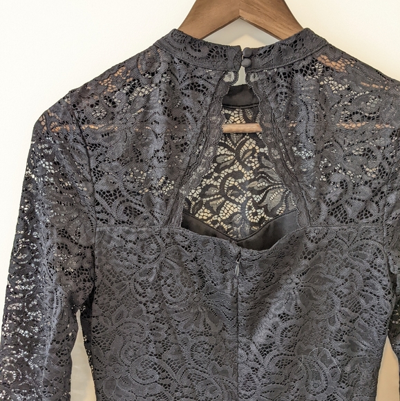 Black Lace Dress with Keyhole Back - Picture 6 of 6